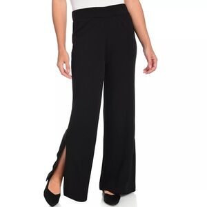 Women’s Jorge Pérez Black Luisa Knit Wide Leg Slit Detailed Palazzo Pants